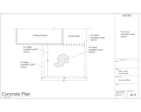 Permit-Ready 22'x16' Patio Cover Plans with Enclosed Closet Room