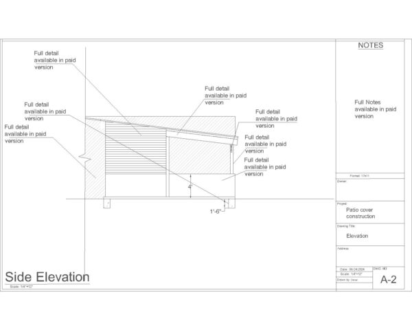 Permit-Ready 22'x16' Patio Cover Plans with Enclosed Closet Room