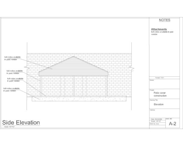 Permit-Ready 25x14 Patio Cover Plans - Wood Frame, Concrete & Elevation for DIY & Contractors